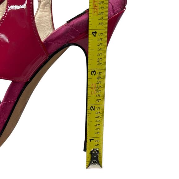 Vintage Dolce & Gabbana Patent Leather Pink Rose Open Toe Heels Size 40 US 10 - Picture 13 of 15